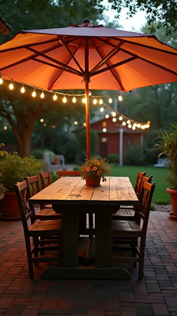 warm white umbrella lights