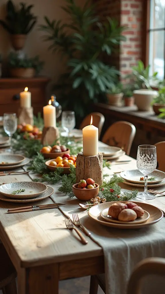 warm wooden accents enhance decor