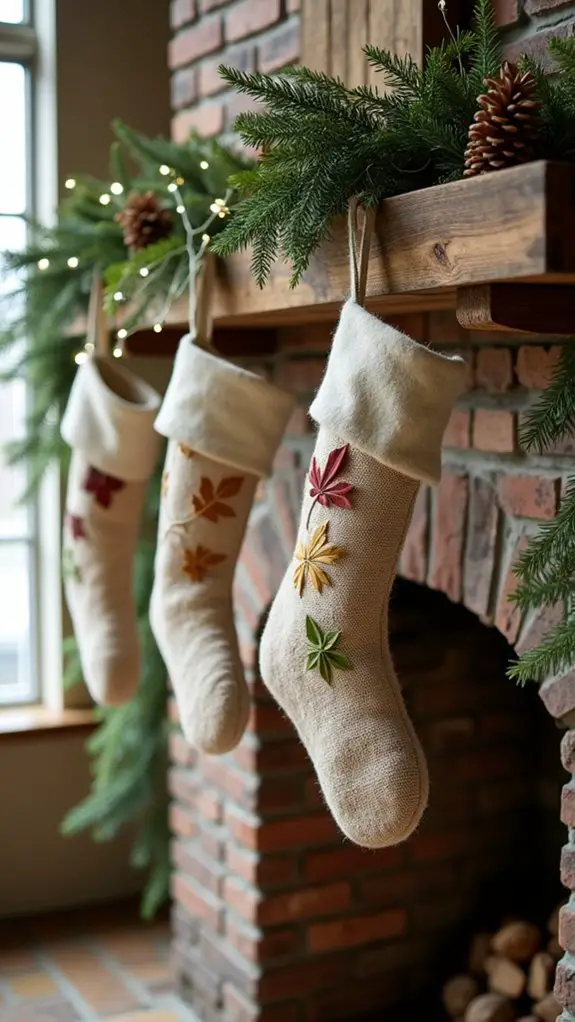 whimsical botanical holiday stockings