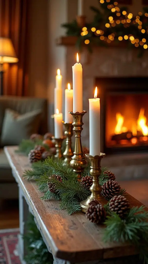 whimsical brass candle centerpieces