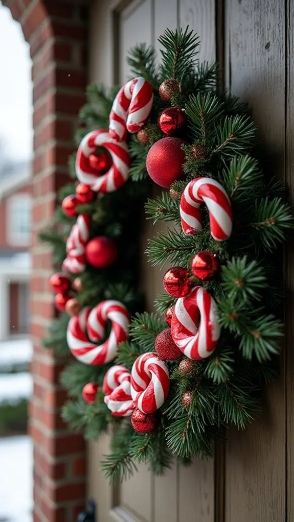whimsical candy cane wreath