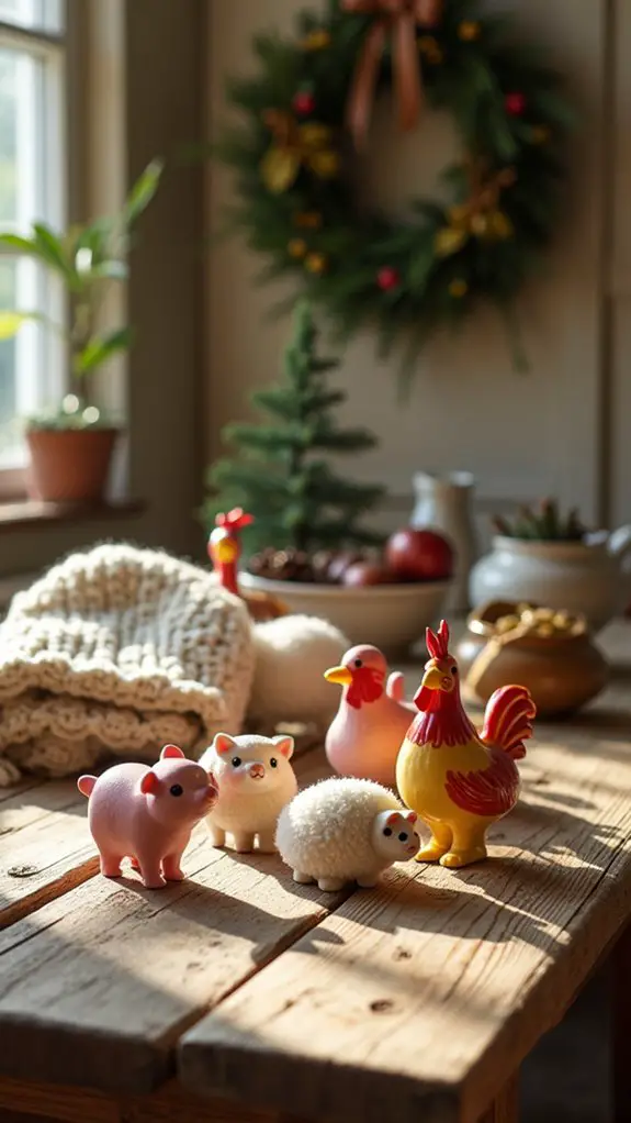 whimsical farm animal ornaments