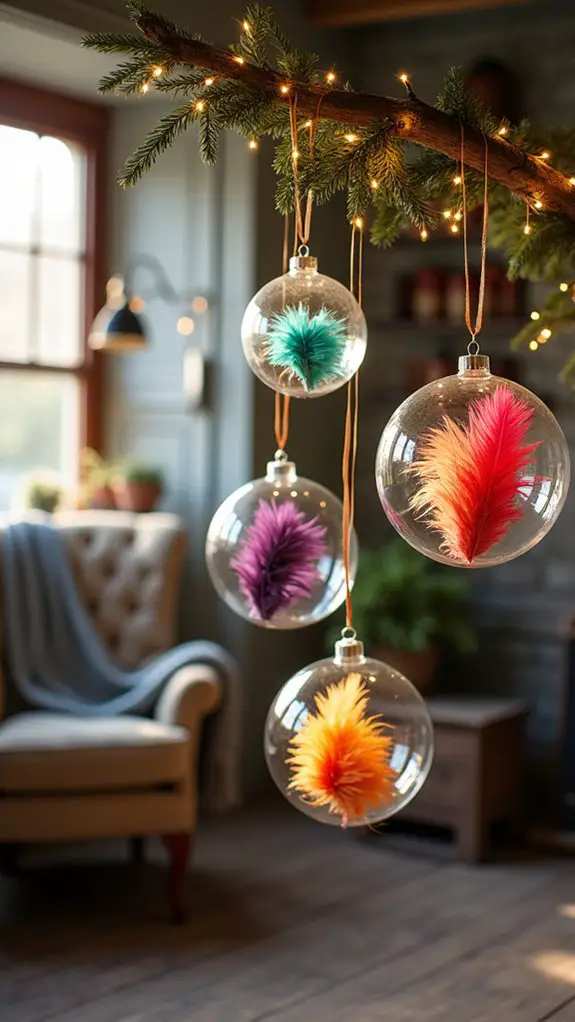 whimsical feather ornament charm