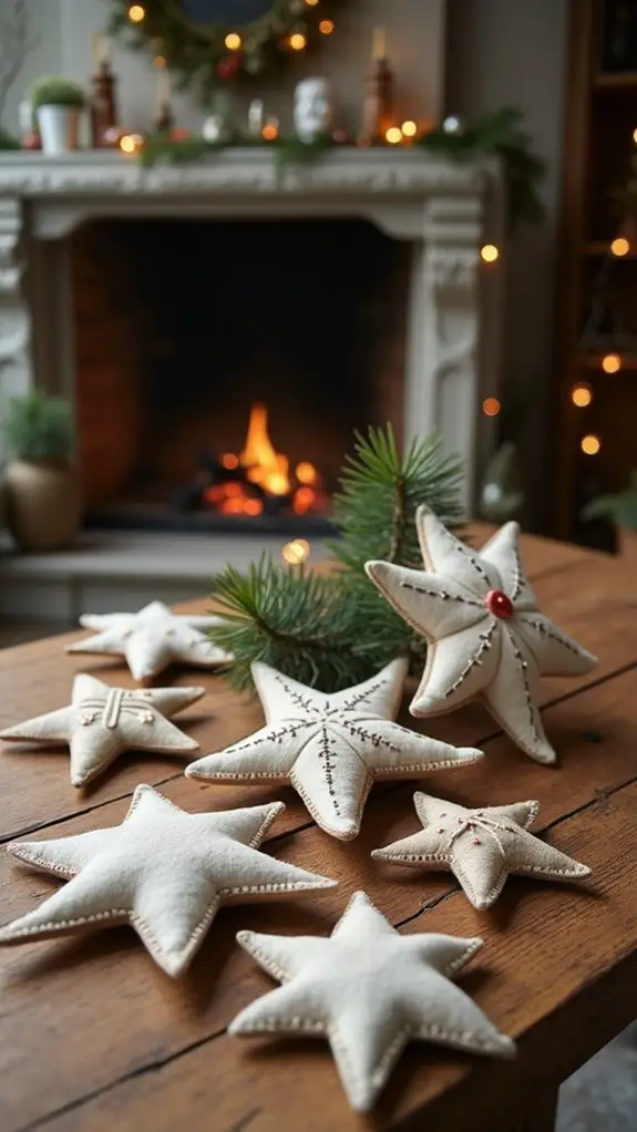 whimsical felt star ornaments