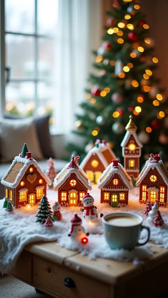 whimsical festive village display