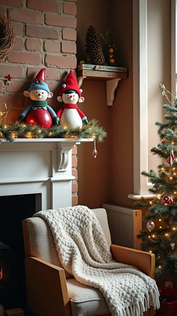 whimsical figurines enhance decor