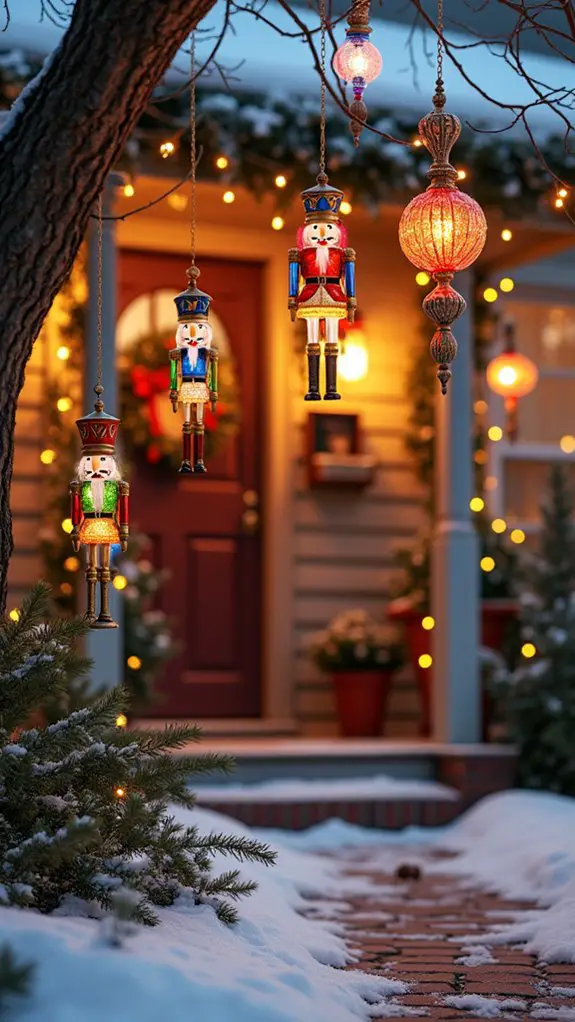 whimsical floating nutcracker lanterns