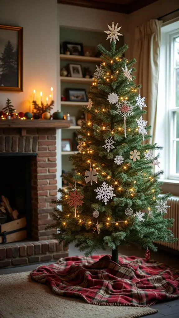 whimsical handcrafted paper snowflakes