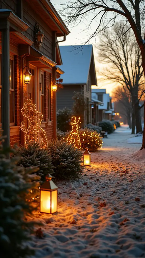 whimsical holiday character silhouettes