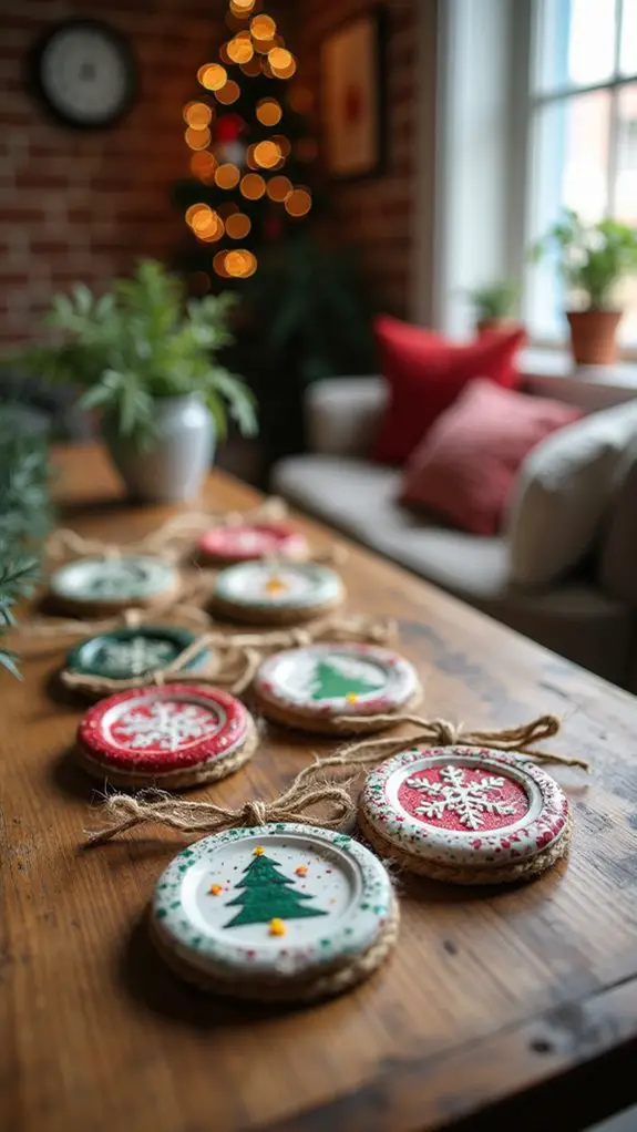 whimsical holiday mason jar ornaments