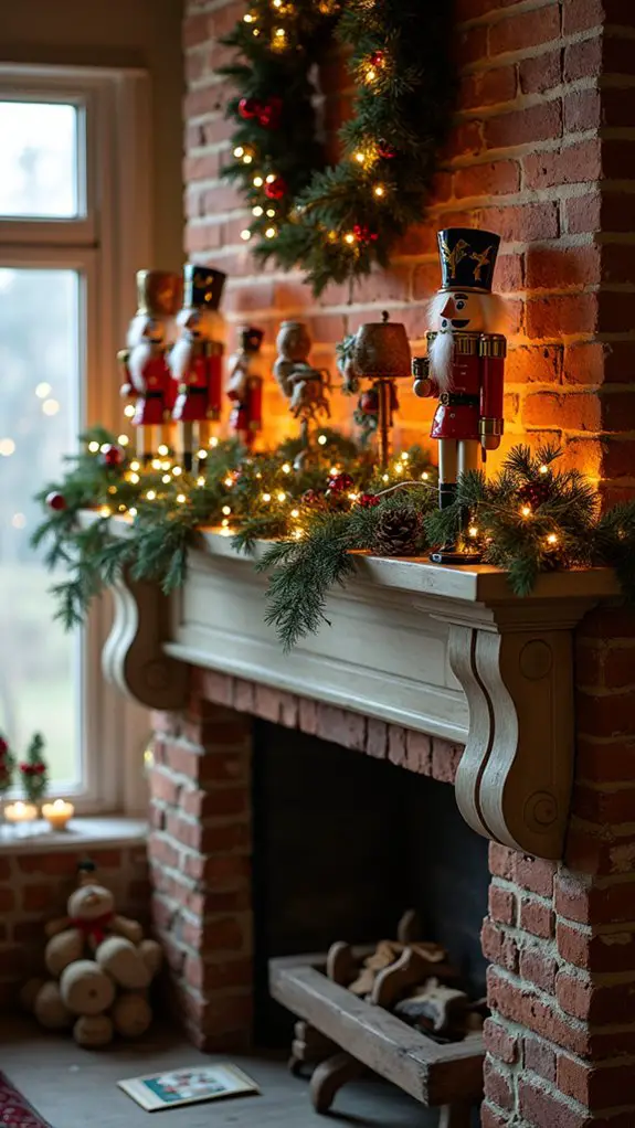 whimsical holiday nutcracker display