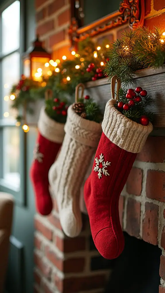 whimsical layered stocking display