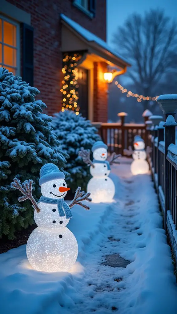 whimsical light up snowmen accents