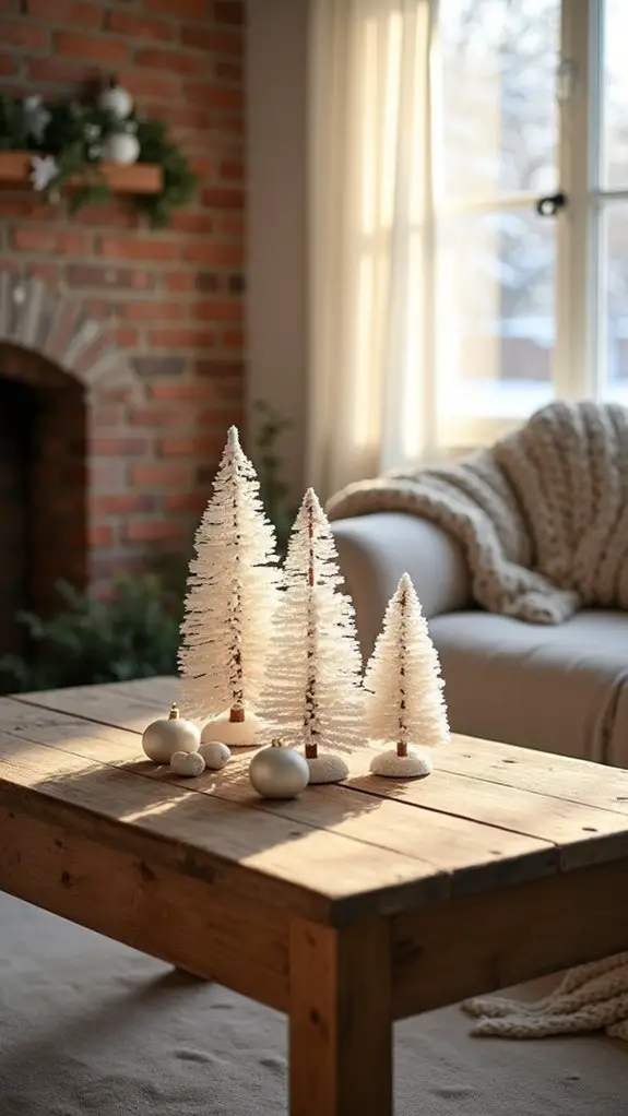whimsical miniature white trees