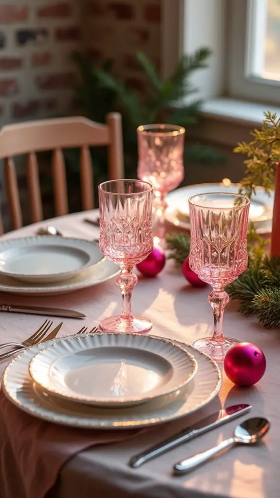 whimsical pink glassware elegance