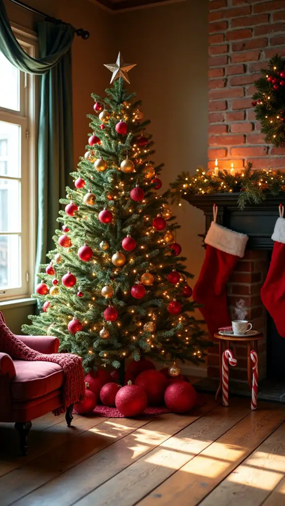 whimsical red and gold decorations