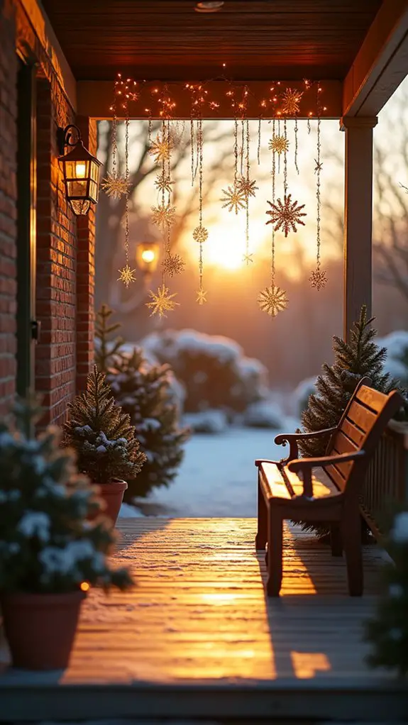 whimsical snowflake light curtains