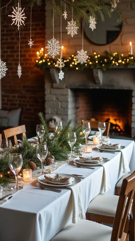 whimsical snowflake table decor