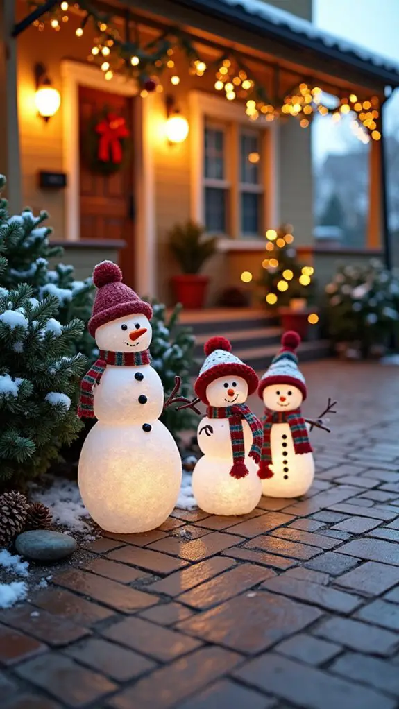 whimsical snowman family creation