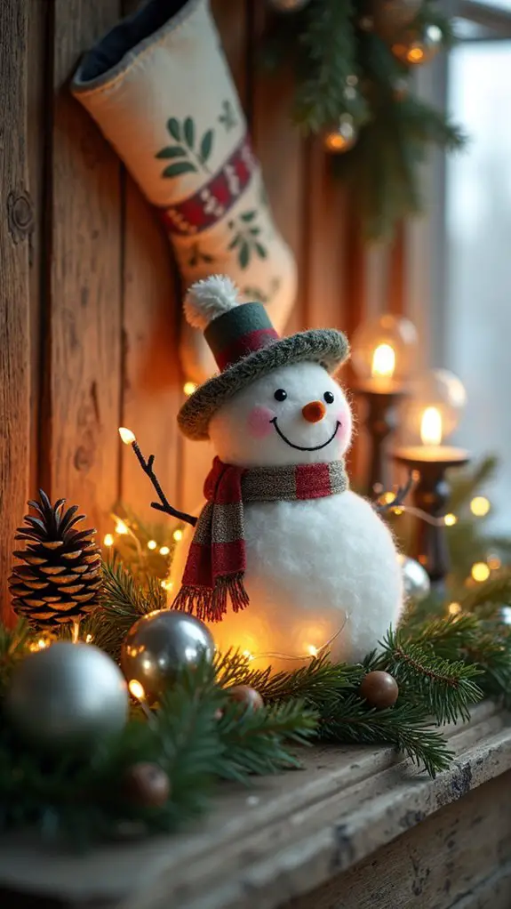 whimsical snowman holiday centerpiece