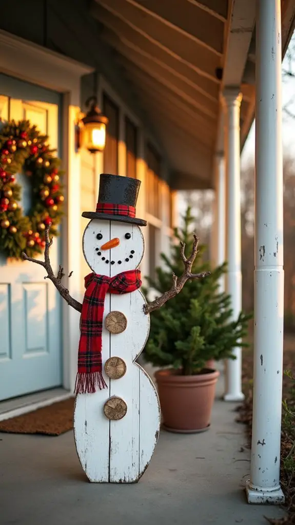 whimsical snowman wreath decoration