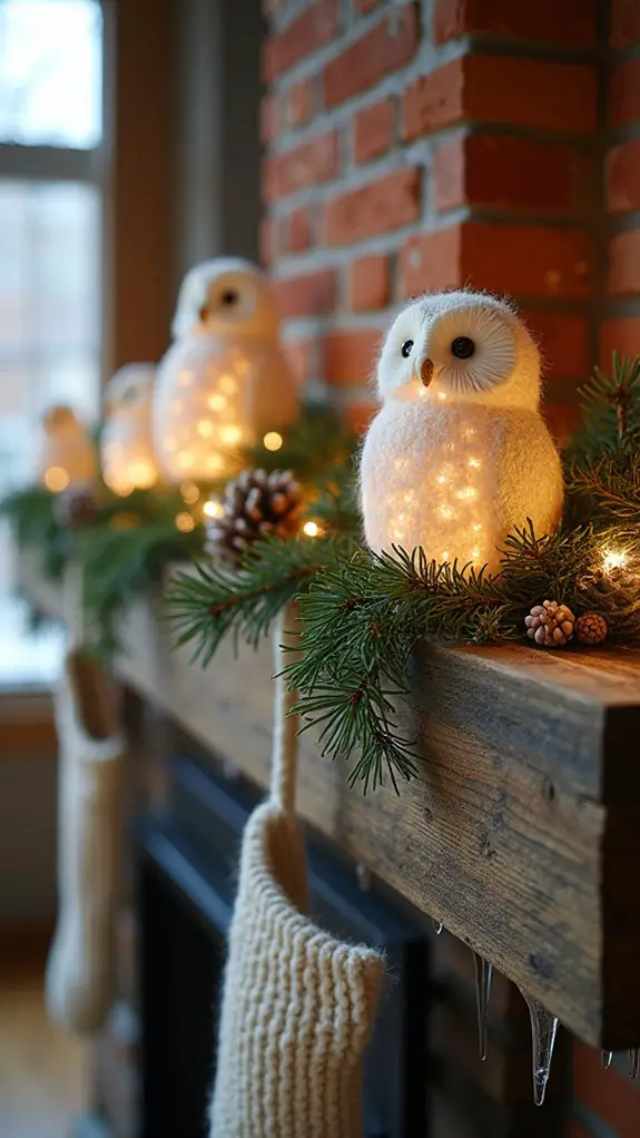 whimsical snowy owl decor
