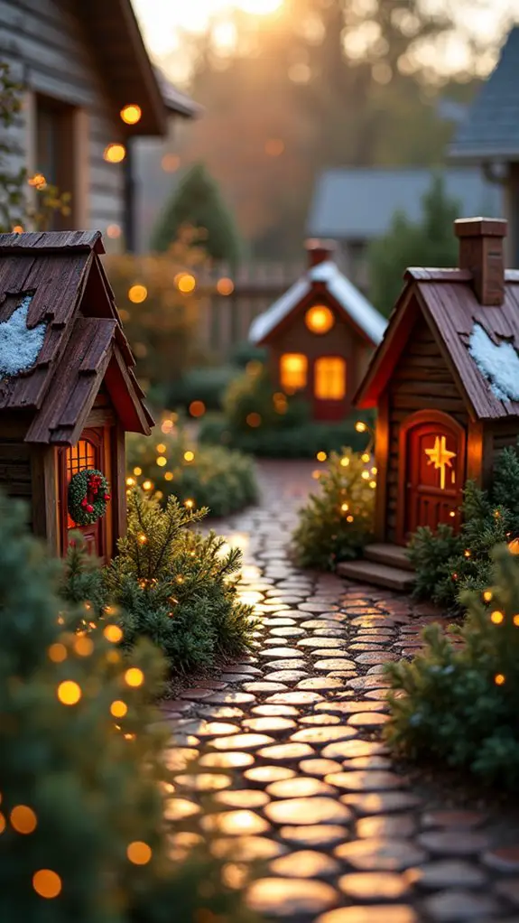 whimsical solar village display