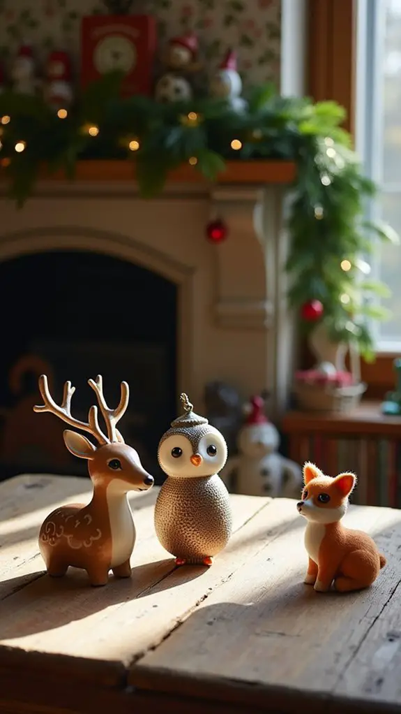 whimsical vintage animal ornaments