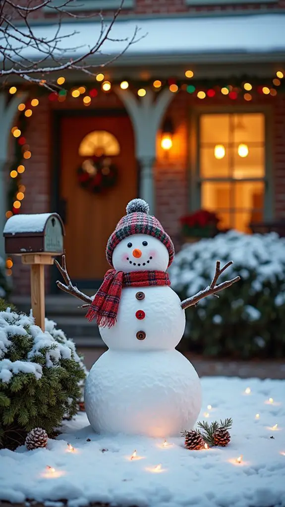 whimsical winter snowman display