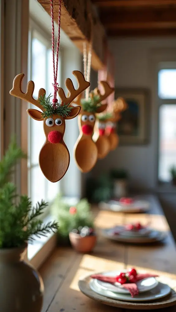 whimsical wooden spoon reindeer