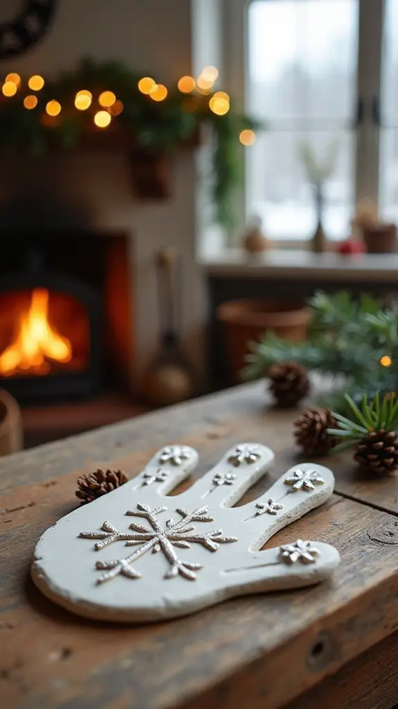 winter handprint ornament craft