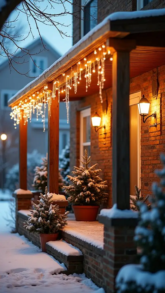 winter magic with icicle lights