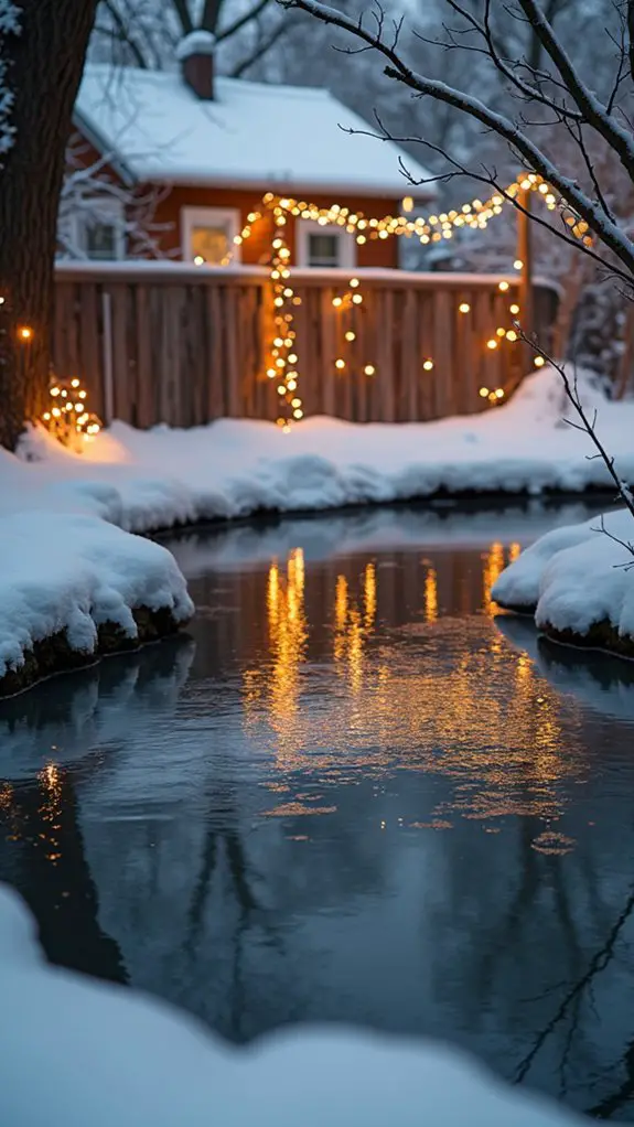 winter pond reflections magic