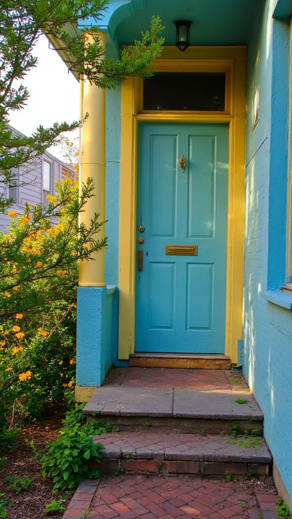 aqua and soft yellow harmony