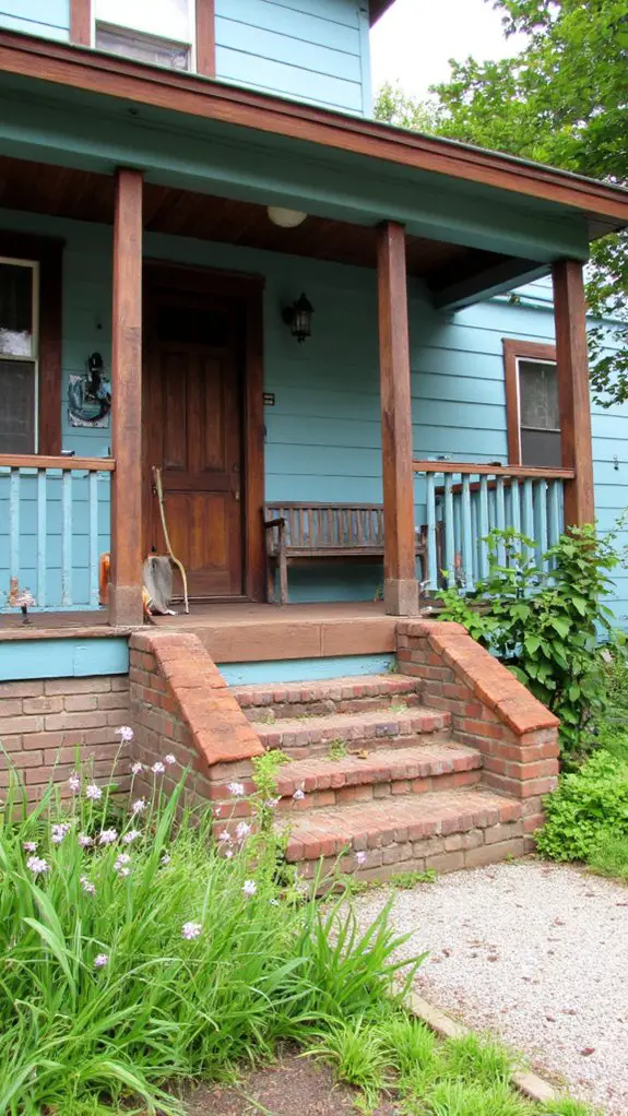 aqua blue farmhouse exterior