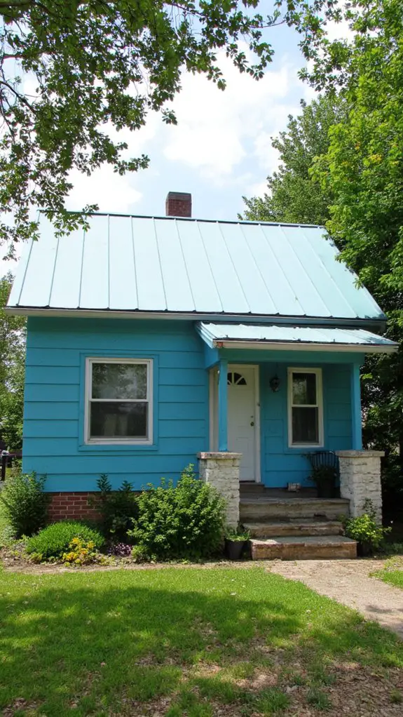aqua blue modernist home