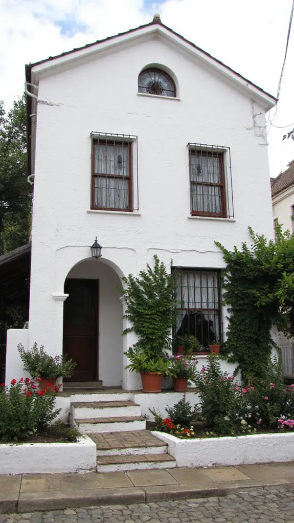 arched windows stucco elegance