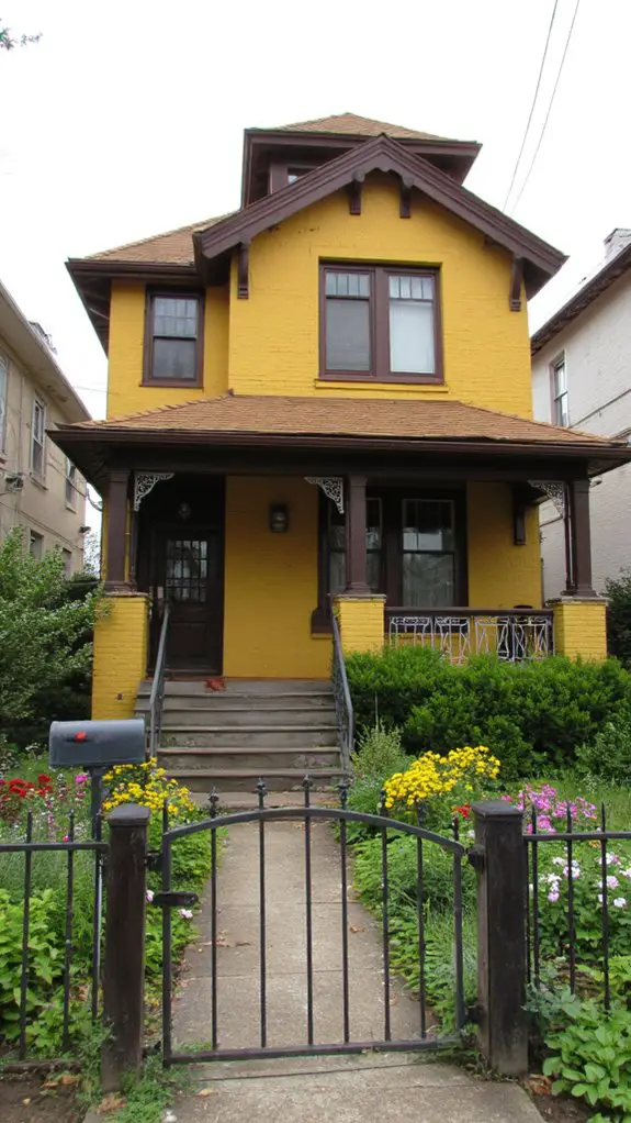 art deco yellow brown fusion