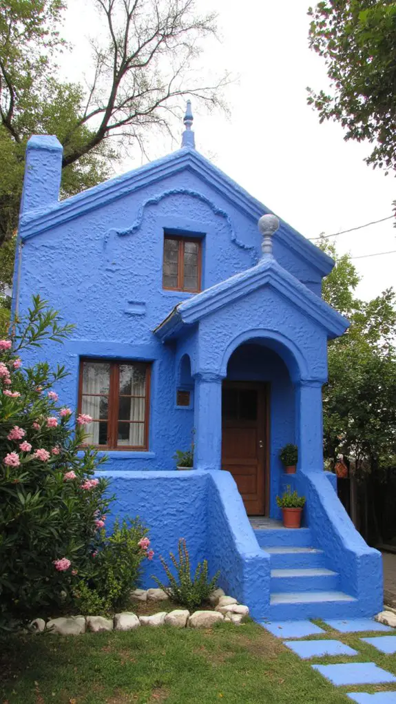 artistic blue stucco patterns
