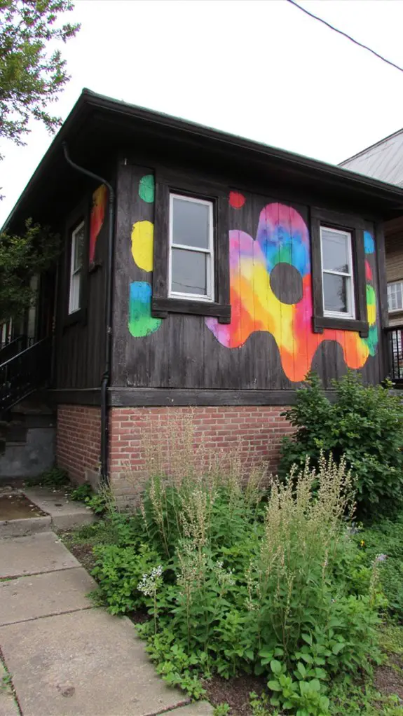 artistic mural enhances exterior