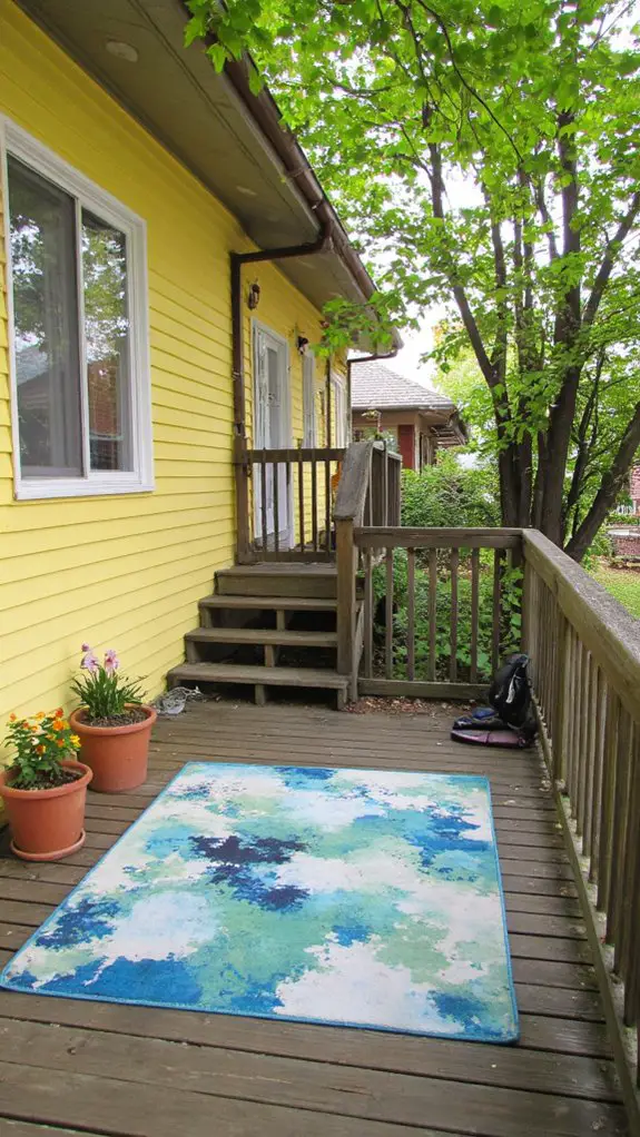 artistic rugs enhance outdoor charm
