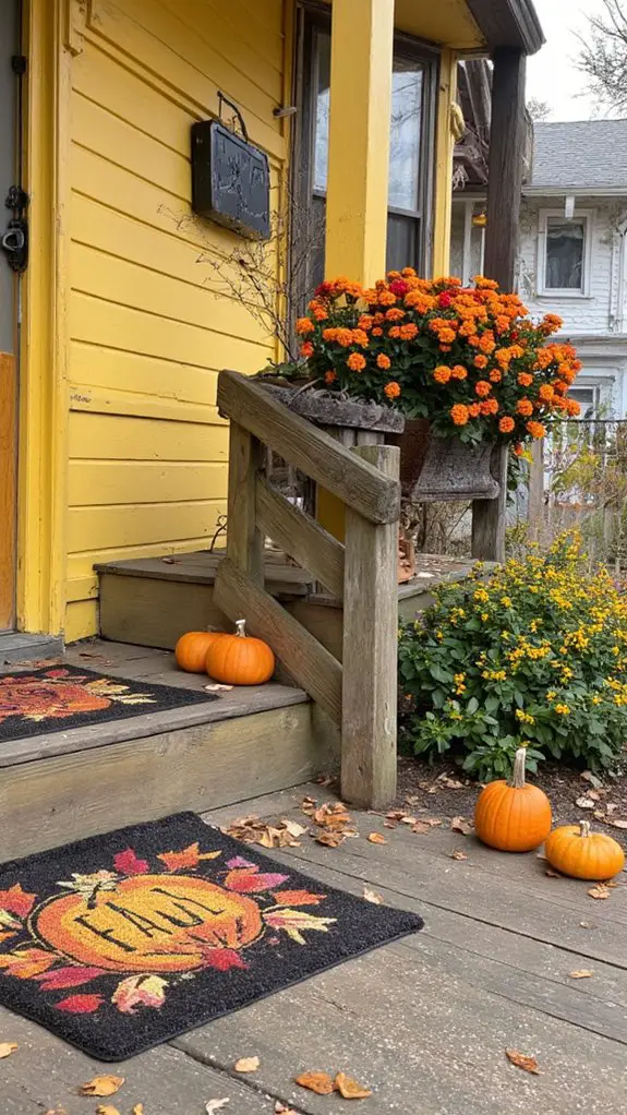autumn themed cozy door mats