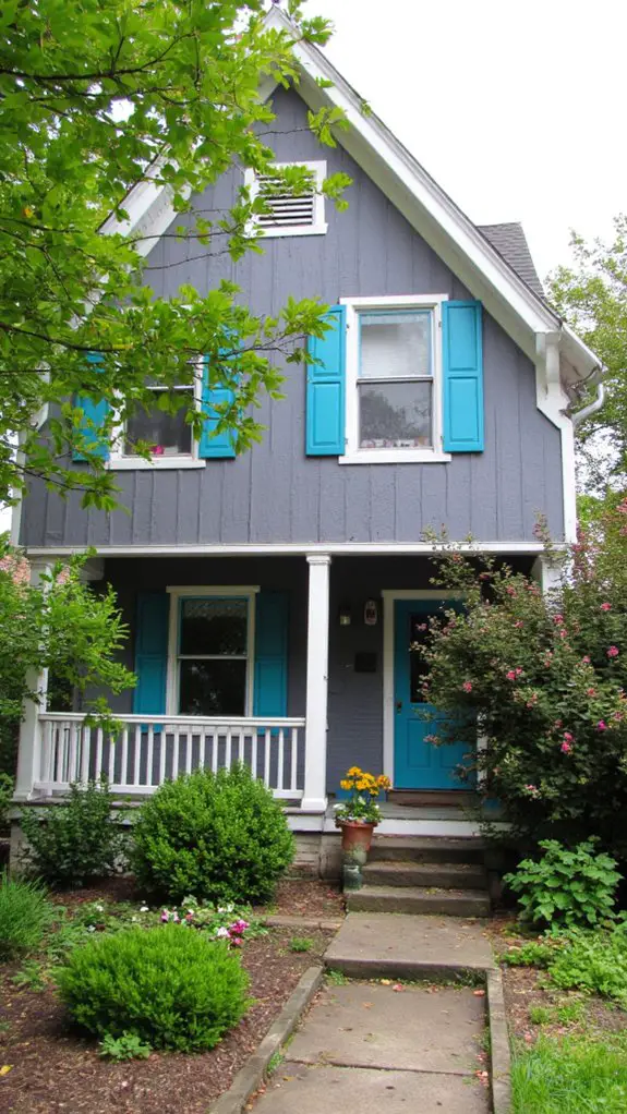 battleship gray vibrant teal