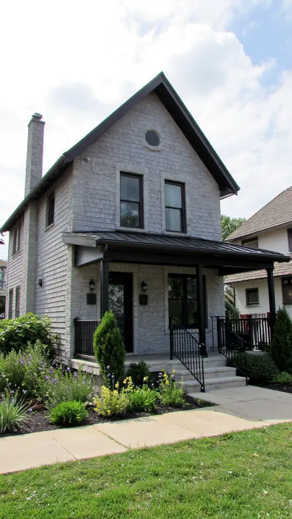 black accents enhance farmhouse