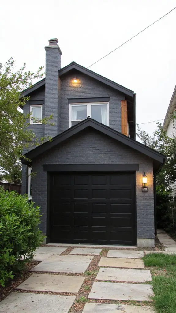 black garage door elegance