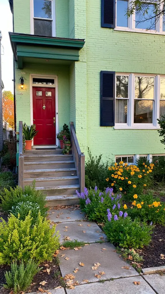 bold accents soft green