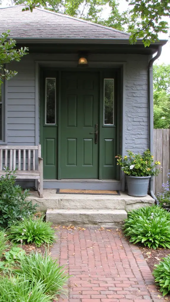 bold army green entrance