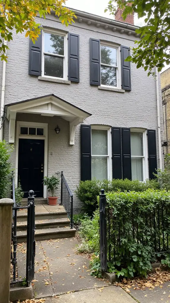 bold black shutters contrast