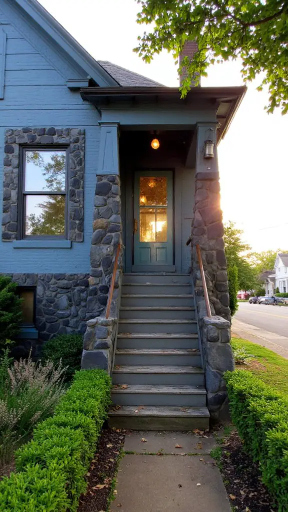 bold blue and dark stone