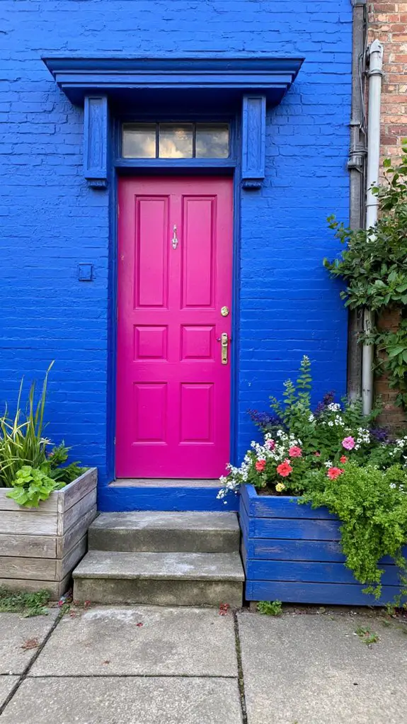 bold blue fuchsia door